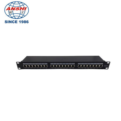 19 Inch 24 Port CAT6 Shield STP Patch Panel with Rear Cable Management for Integrated Networking