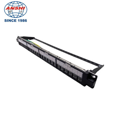 CAT5E CAT6 19-inch 24-Port Fully Shielded Patch Panel Equipped with Shielded Straight Through RJ45 Modules
