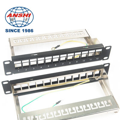 19 Inch 32 Port Empty STP FTP Shielded RJ45 Patch Panel CAT5E CAT6 Rack Mount Network Distribution Panel