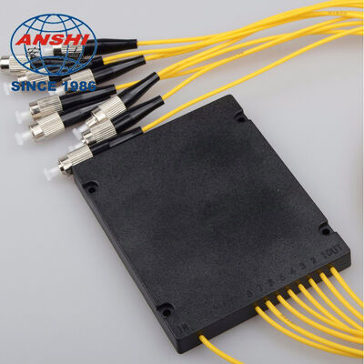 FTTH Network ABS Box Type 1x8 PLC Fiber Optic Splitter, UPC Polished, Custom SC LC FC Optical Connectors