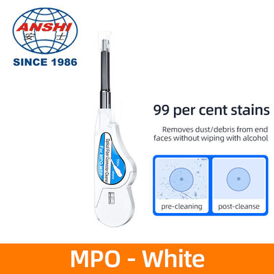 One Press One Click Fiber End Face Cleaner, Fast Wipe Tool for MPO/MTP Connector, Flange Optical Patch Cord MPO Fiber Connector Cleaner