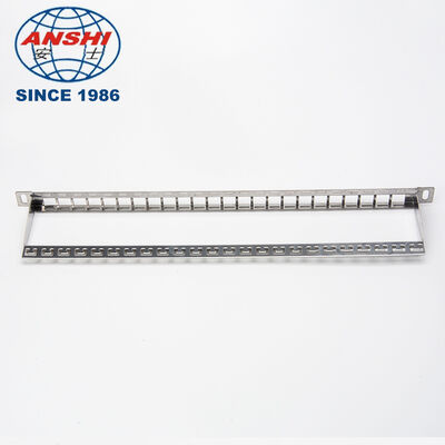 0.5U 19 Inch 24 Port STP Empty Blank Patch Panel, Highly Integrated Stainless Steel