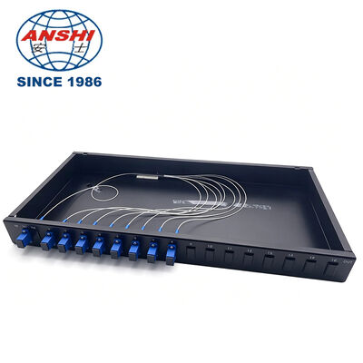 1U Rack Mount Symmetrical Split PLC Splitter, Aluminium Box ZG Tech for ODF Data Center