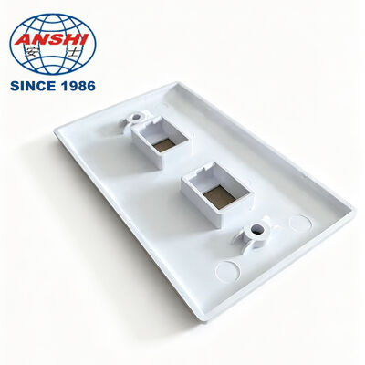 ANSHI 120 Type US Standard Wall Mount Face Plate, 2 Port RJ45 RJ11 Double Port Telecommunications Product