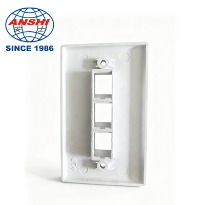 ANSHI 120 Type US Standard Wall Mount Face Plate, 3 Port RJ45 RJ11