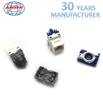 Toolless and Rotatable RJ45 Keystone Jack with 180 Degree Rotation for CAT6 Cables and High Speed Data